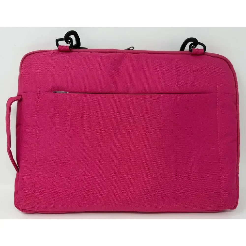 Brinch Laptop Bag Pink Nylon Envelope Style Shoulder Bag Zippered Compartments